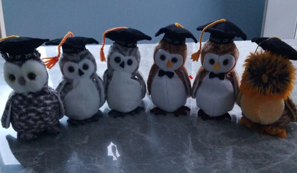 Collection of Ty Beanie Babies Graduation Owls nwt